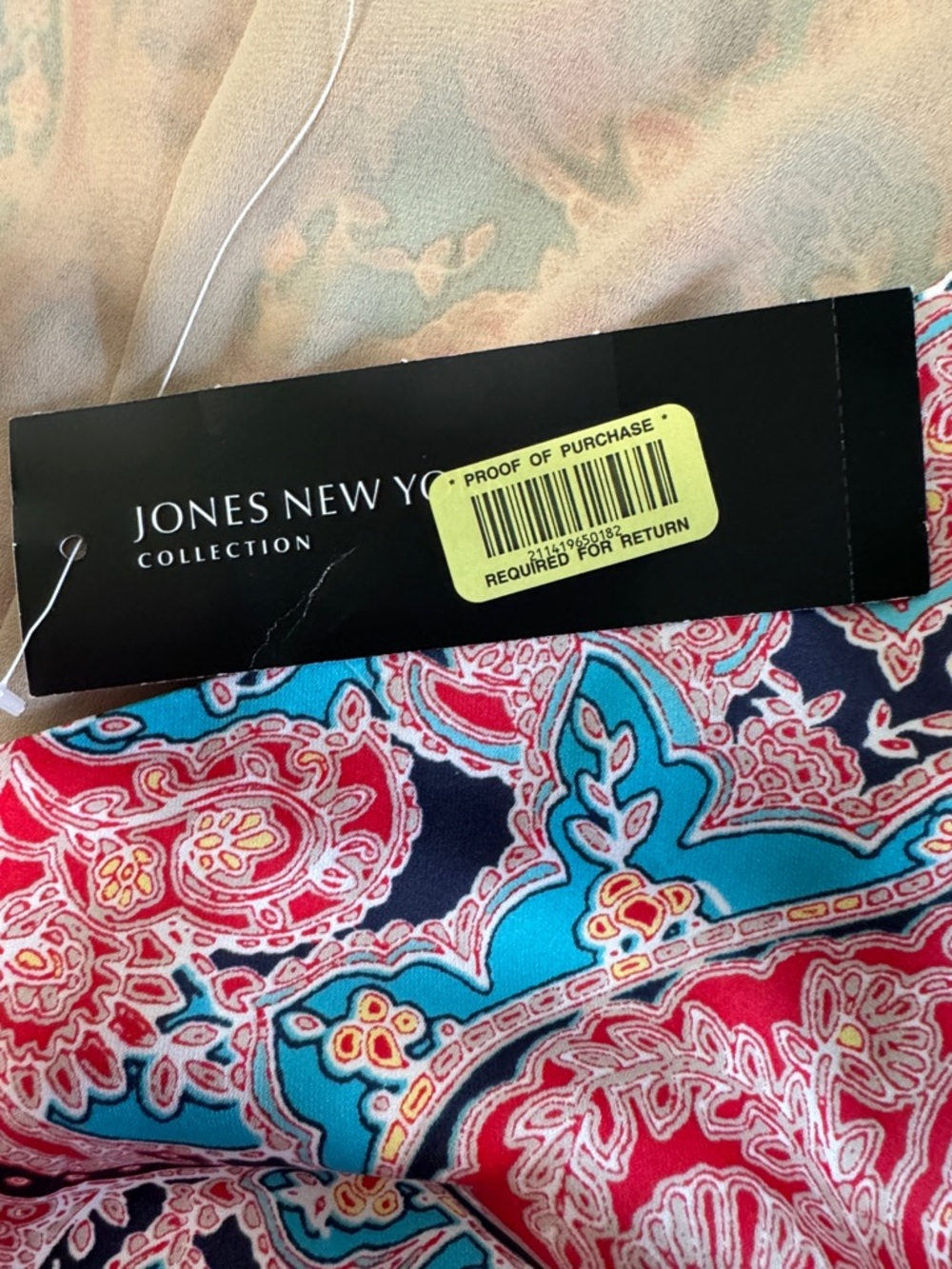 Jones New York Paisley Pleated Sleeveless V-Neck Dress Size 16 - Picture 13 of 13